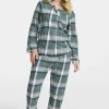 Flanellpyjamas - Forest green