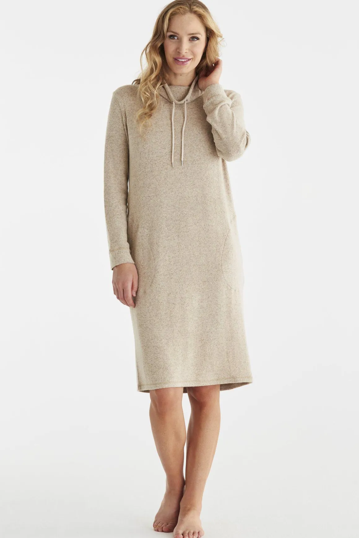 klnning_med_polokrage__be_0.webp Klänning med polokrage - Beige melange