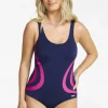 Klorresistent Baddräkt Gloria - Navy/pink