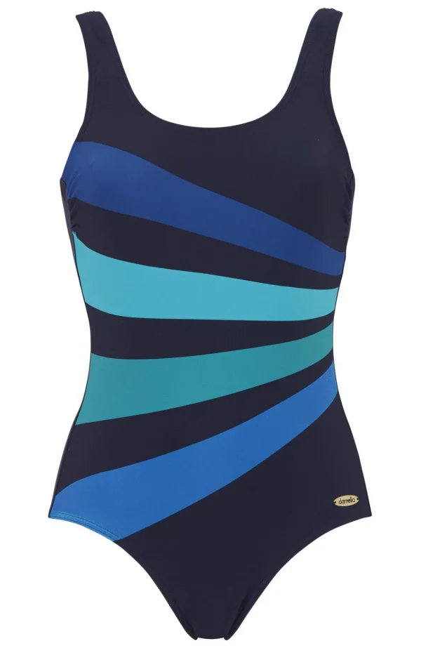 Klortålig baddräkt Alice - Navy/blue