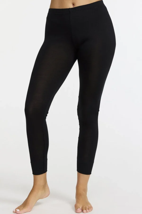Leggings i merinoull /siden Wilma - Black
