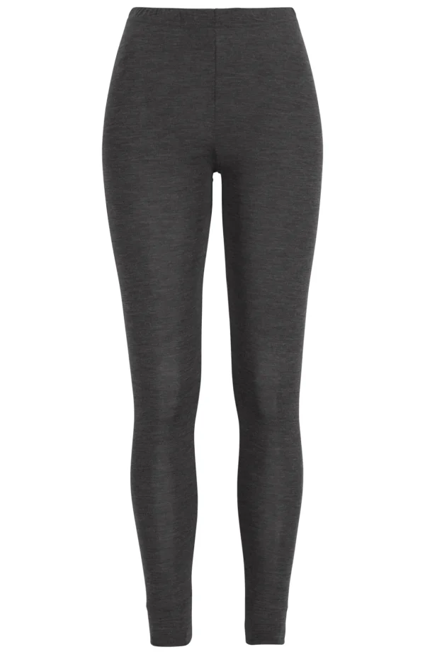 Leggings i merinoull /siden Wilma - Dark grey melange
