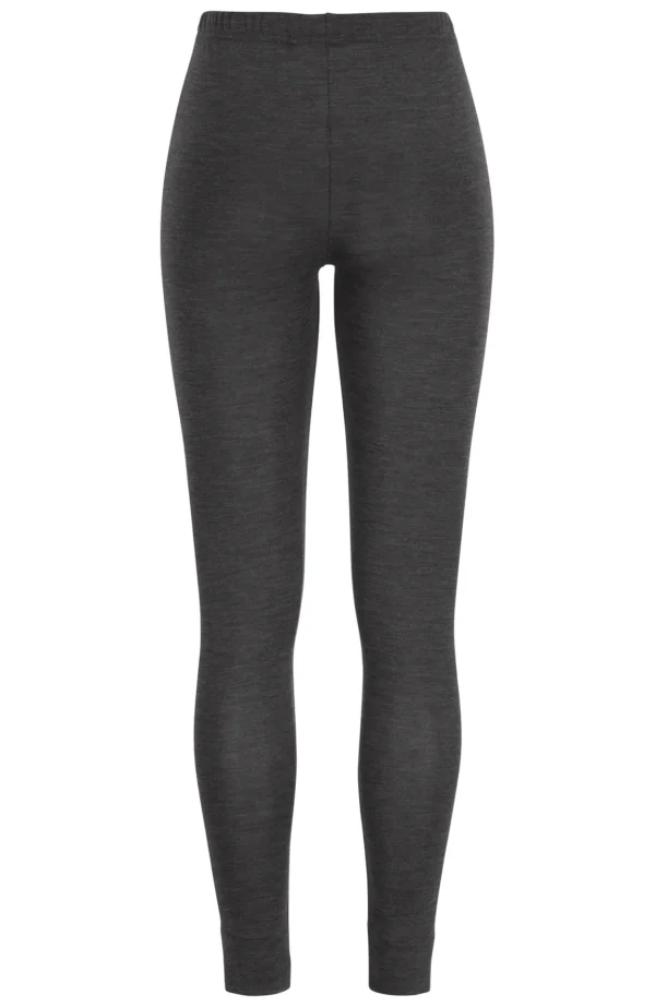 Leggings i merinoull /siden Wilma - Dark grey melange