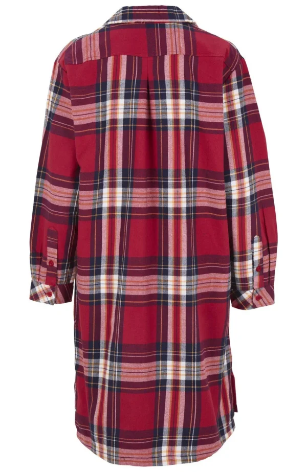 Nattskjorta i flanell - Cranberry