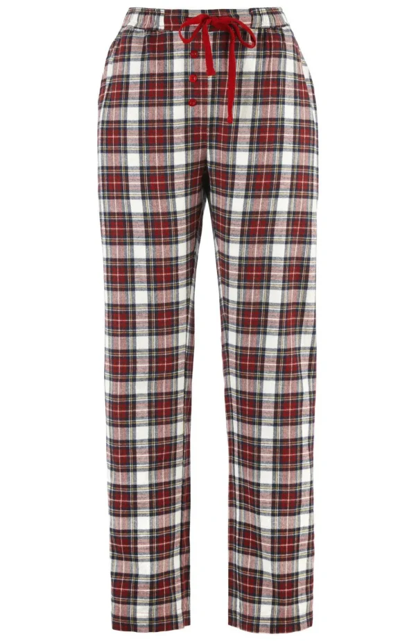 Pyjamasbyxa i flanell - Ruby wine