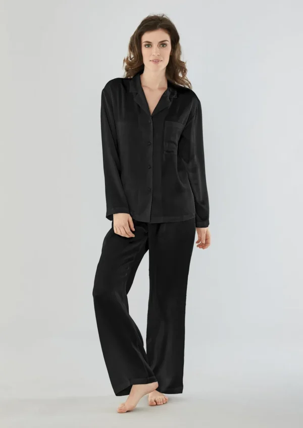 Sidenpyjamas - Black