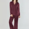 Sidenpyjamas - Burgundy